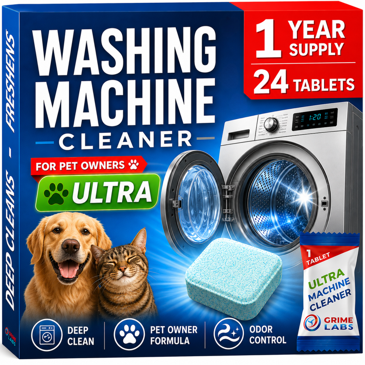 Washing Machine Cleaner Tablets — Pet Owners Edition