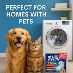 GRIME LABS Washing Machine Cleaner Tablets - Penetrating Deep Clean Washer Cleaner Tablets For Front Loader And Top Load HE - Active Formula Tub Descaler Deodorizer