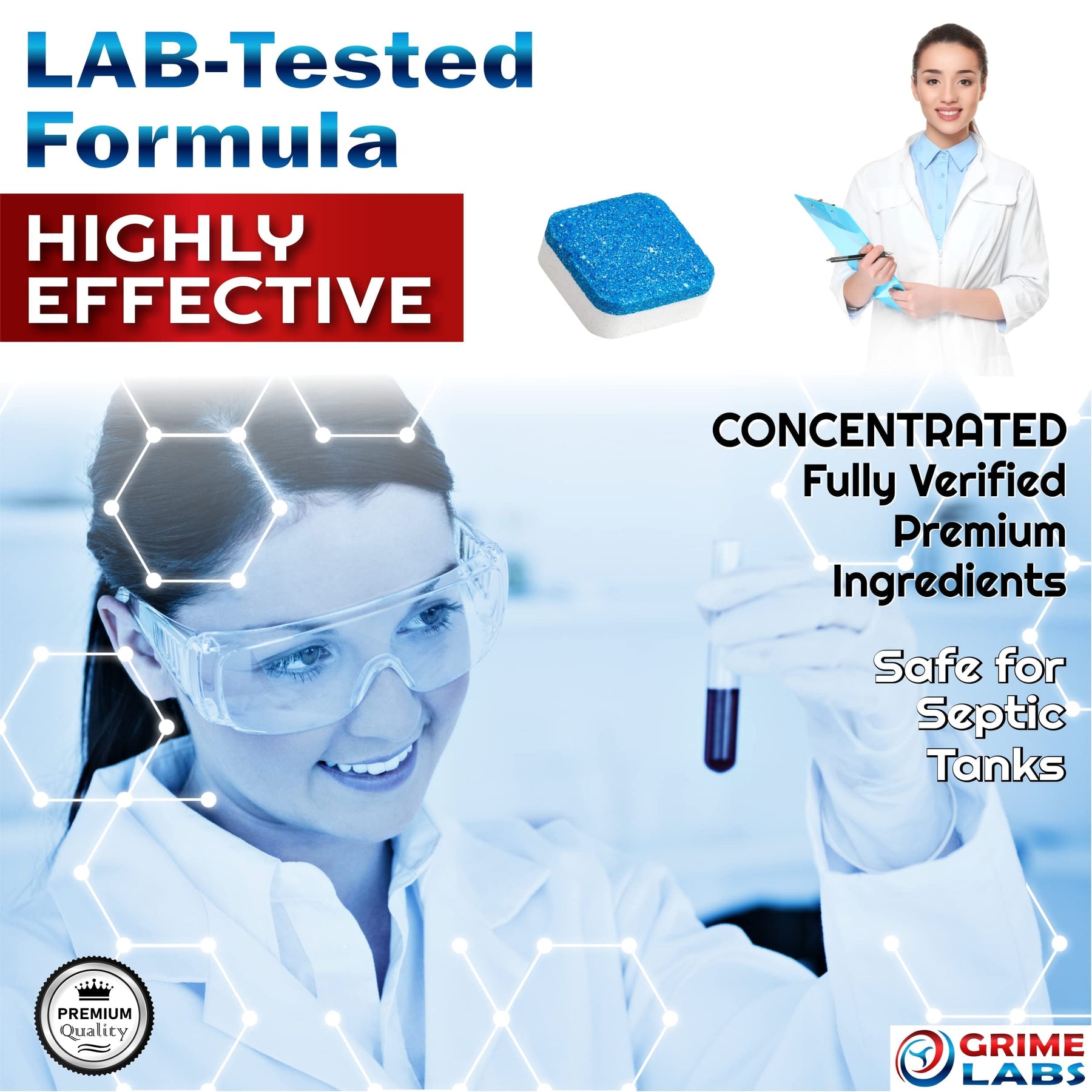 GRIME LABS Washing Machine & Dishwasher Cleaner Tablets Bundle – 12-Month Supply | Deep Cleaning & Deodorizing Tablets for Dishwashers & Washing Machines | 48-Tablet Set – Value Pack