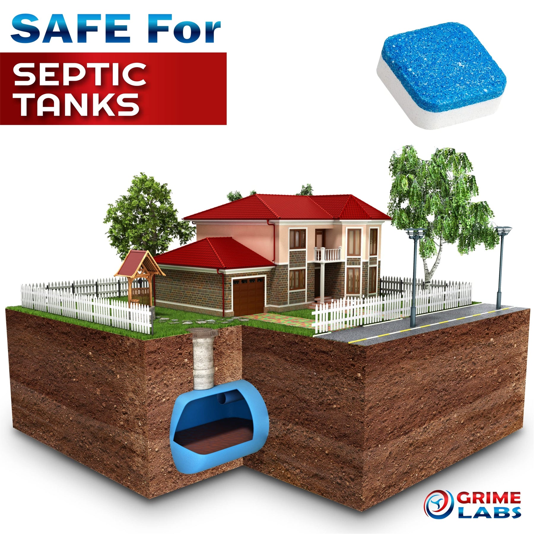 GRIME LABS Dishwasher Cleaner Deodorizer Descaler Tablets, 24 pack Heavy Duty Deep Clean and Natural Limescale Remover, Dish Washer Cleaner Machine Pods, 12 Months Supply