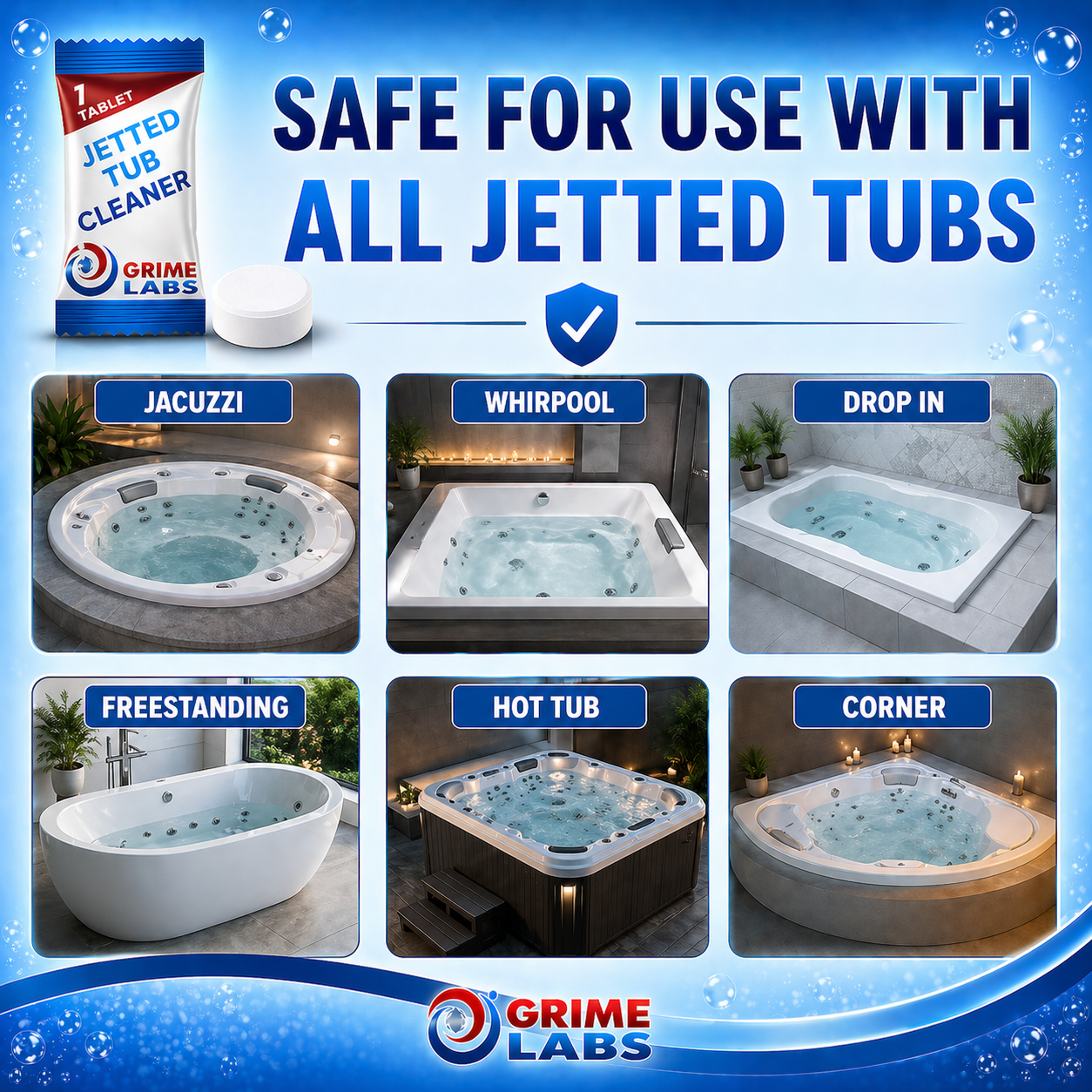 Jetted Tub & Spa Cleaner Tablets — Septic Safe, 12 Pack